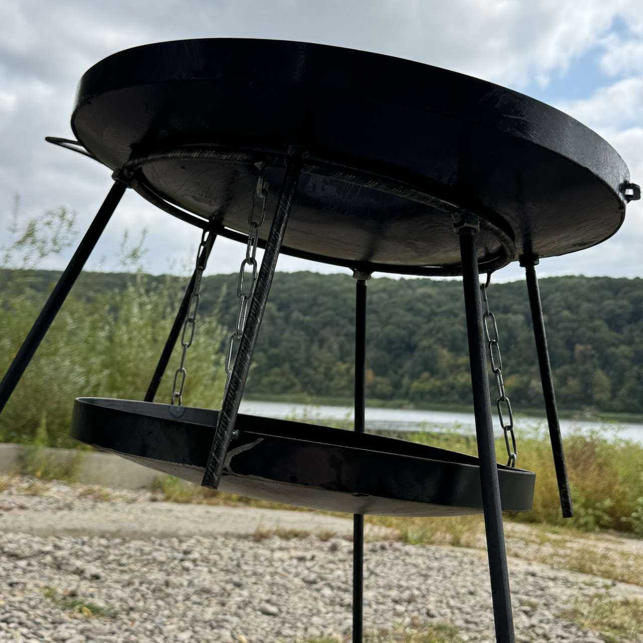 Сковорода з диска 60 см із кришкою нержавійкою, підставкоюдля вогню розбірних ногах 1м та чохолом - зображення 3