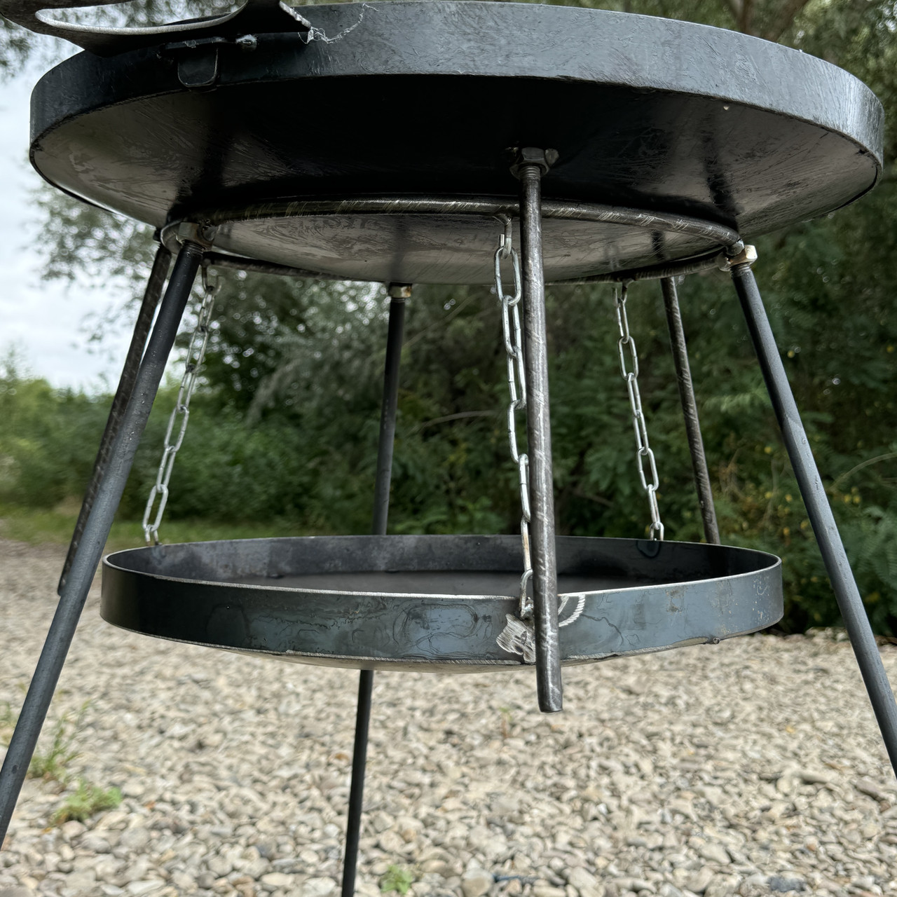 Сковорода з диска 50 см із кришкою та підставкою для вогню на цільних ногах 1м - зображення 3