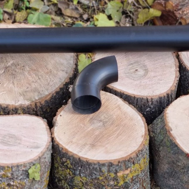 Коліно для димаря буржуйки, зі сталі завтовшки 3мм