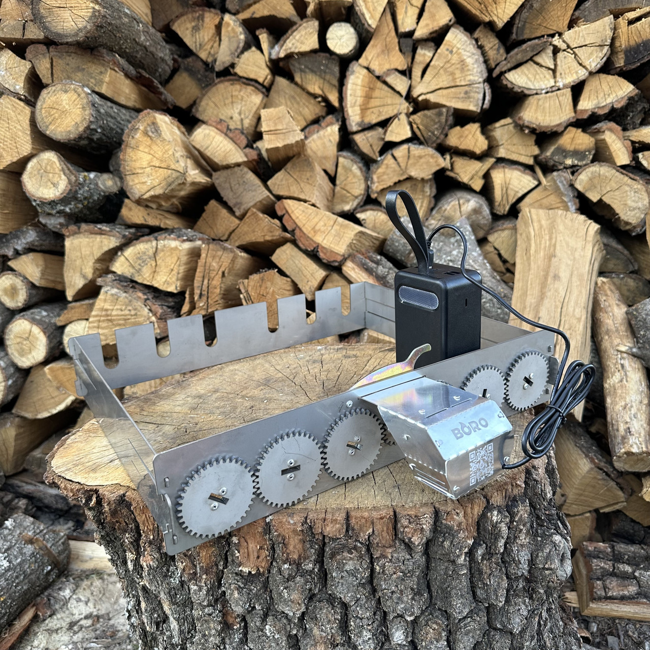 Автоматична шашличниця на 6 шампурів з нержавійки