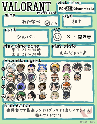 わたなべさんの自己紹介カード