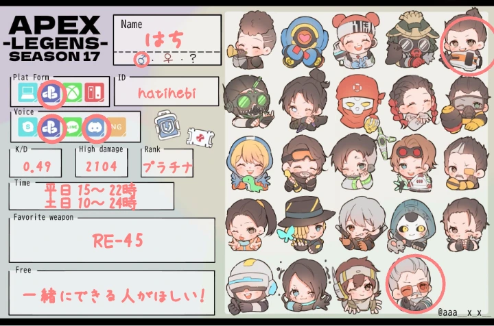 はちさんの自己紹介カード