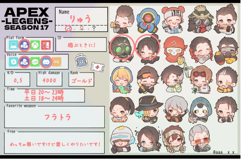 りゅうさんの自己紹介カード