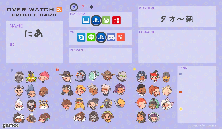 にあさんの自己紹介カード