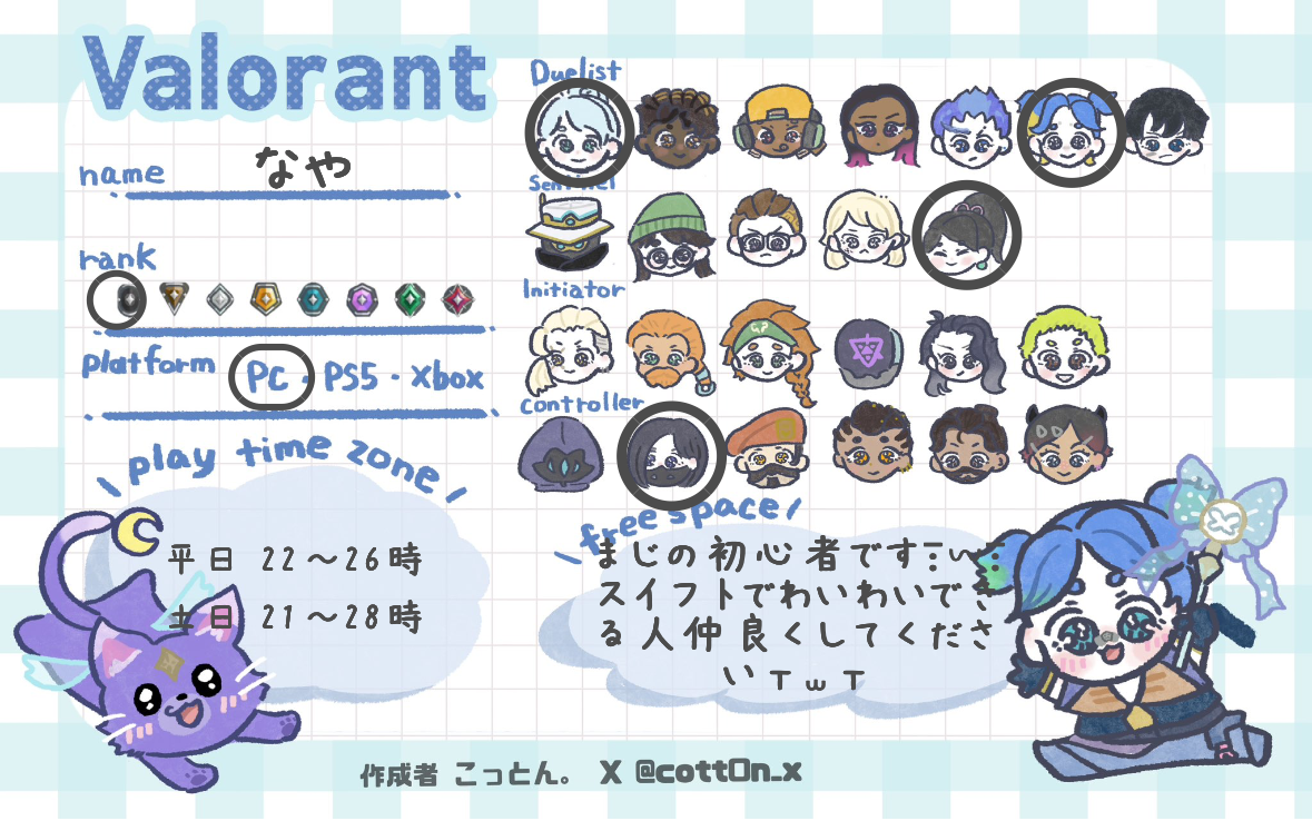 なやさんの自己紹介カード