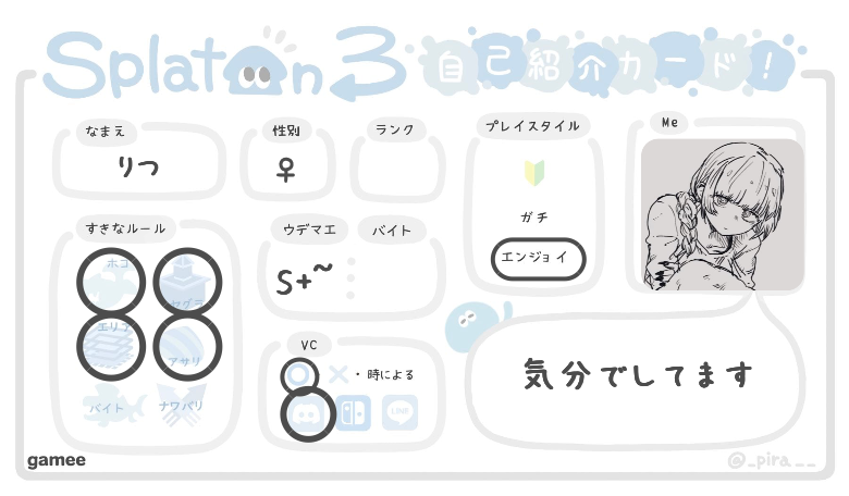 りつさんの自己紹介カード