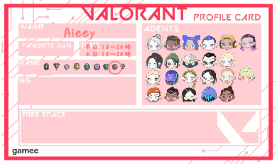Aieeyさんの自己紹介カード