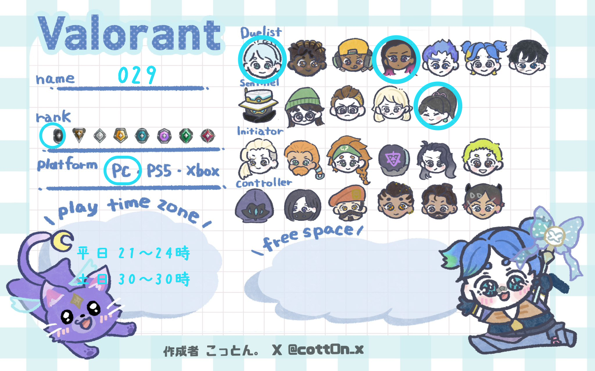 029さんの自己紹介カード