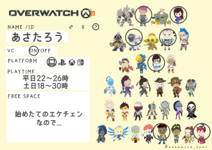 あさたろうさんの自己紹介カード