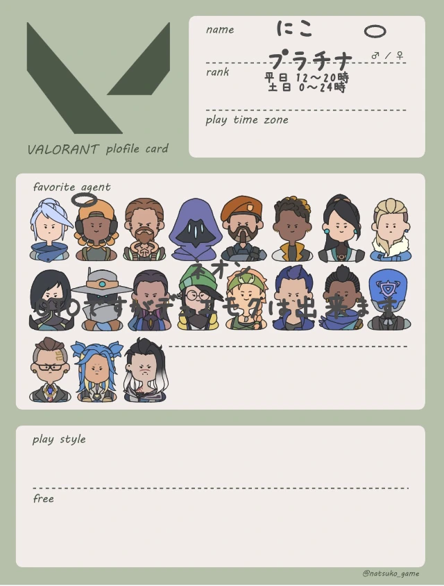 にこさんの自己紹介カード