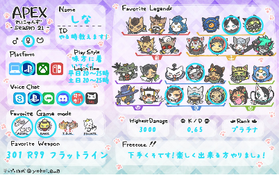 しなさんの自己紹介カード