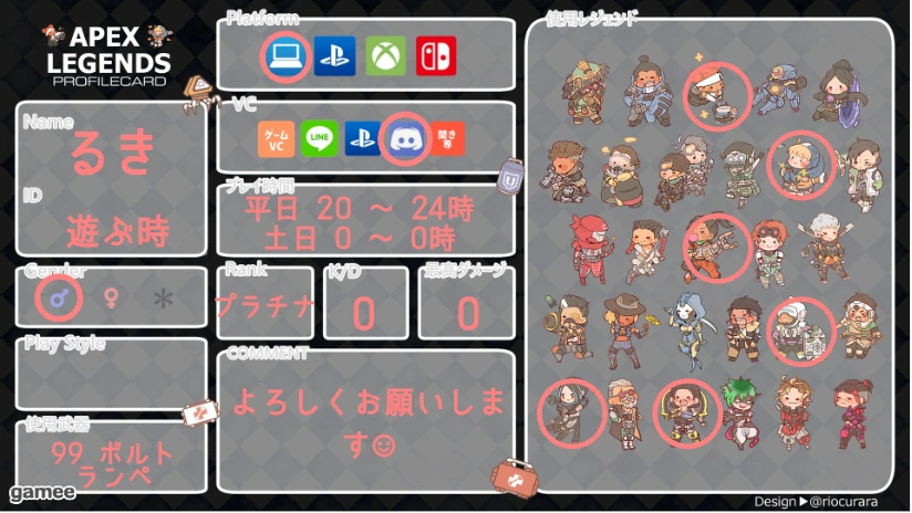 るきさんの自己紹介カード