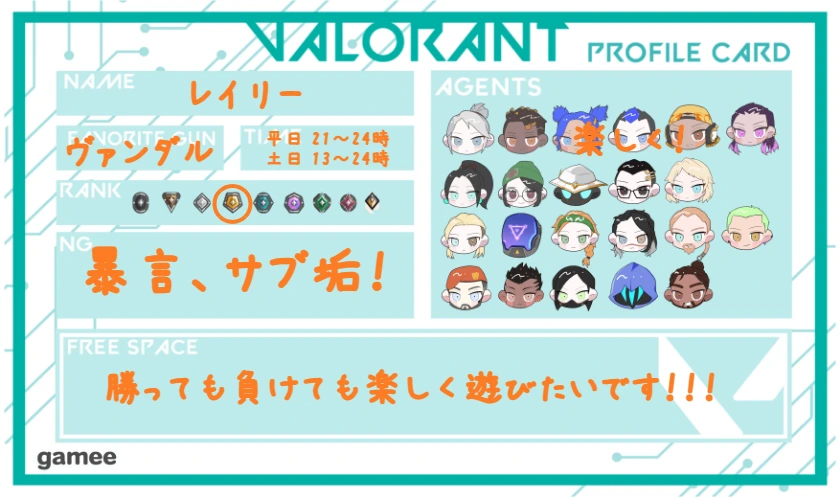 レイリーさんの自己紹介カード