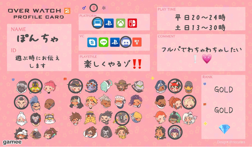 ぽんちゃさんの自己紹介カード