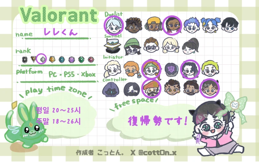 レレくんさんの自己紹介カード