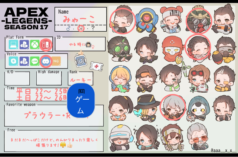みゃーこさんの自己紹介カード