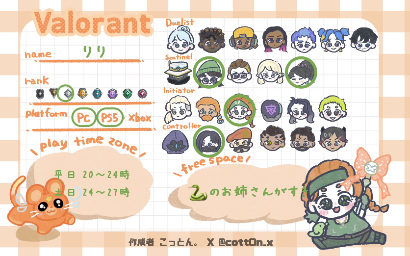 りりさんの自己紹介カード
