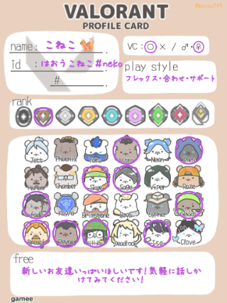 こねこ🐈さんの自己紹介カード