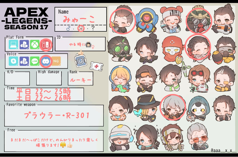 みゃーこさんの自己紹介カード