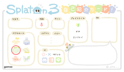 さんの自己紹介カード