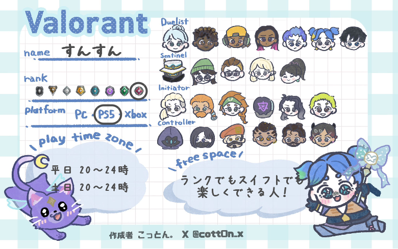 すんすんさんの自己紹介カード