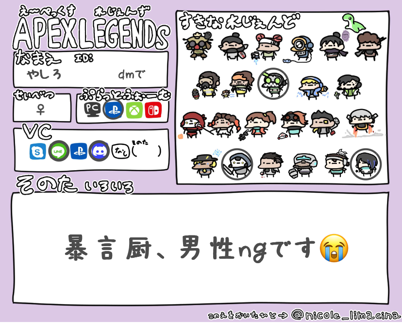 やしろさんの自己紹介カード