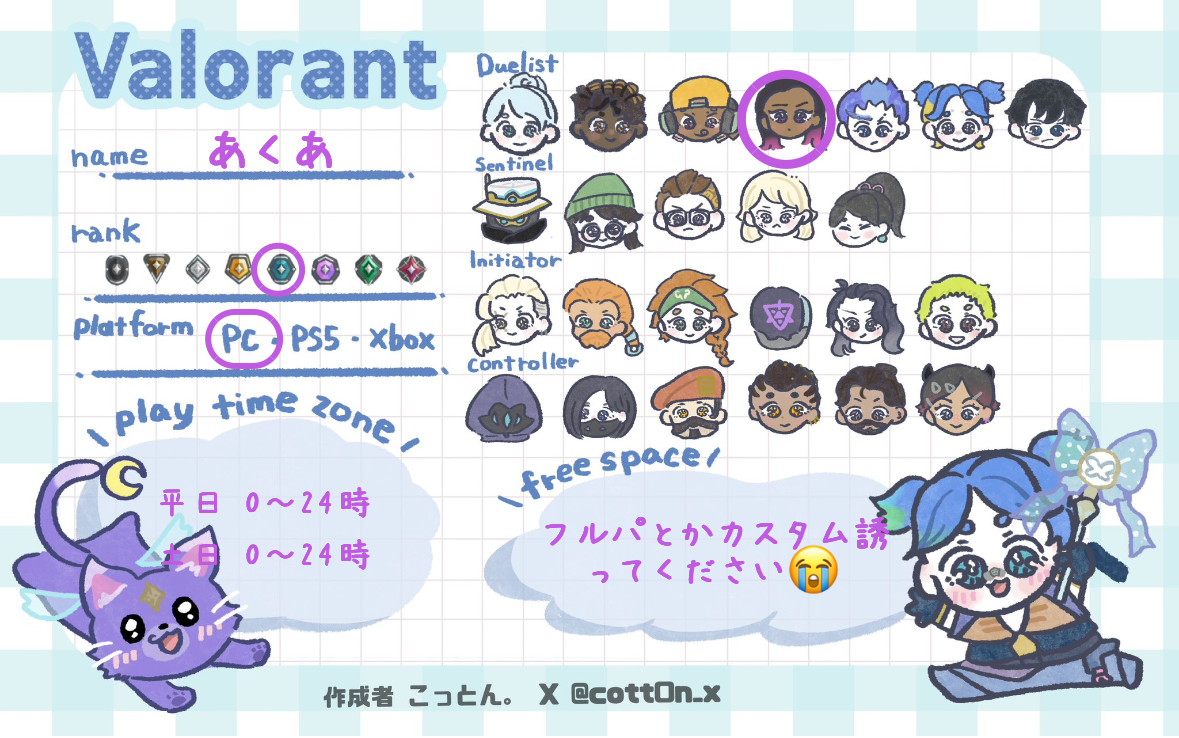 あくあさんの自己紹介カード