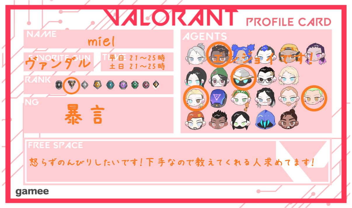 mielさんの自己紹介カード