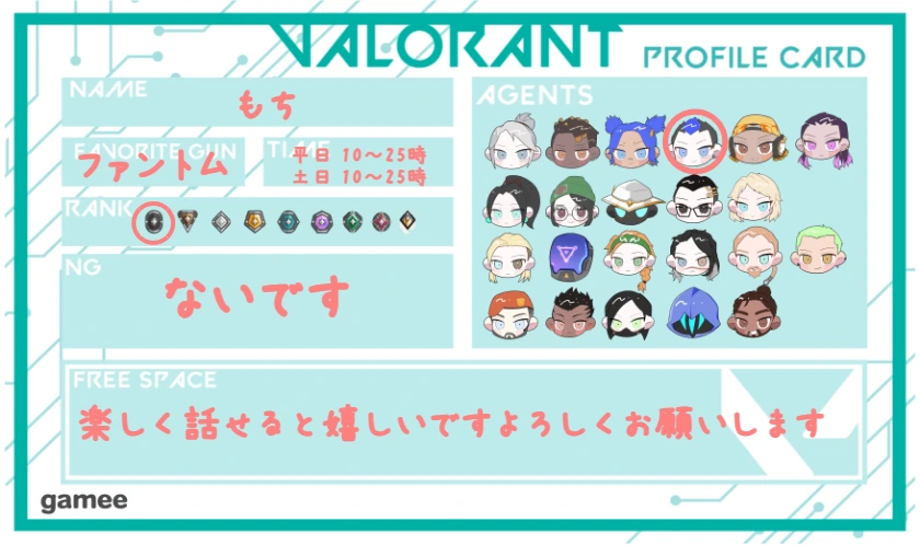もちさんの自己紹介カード