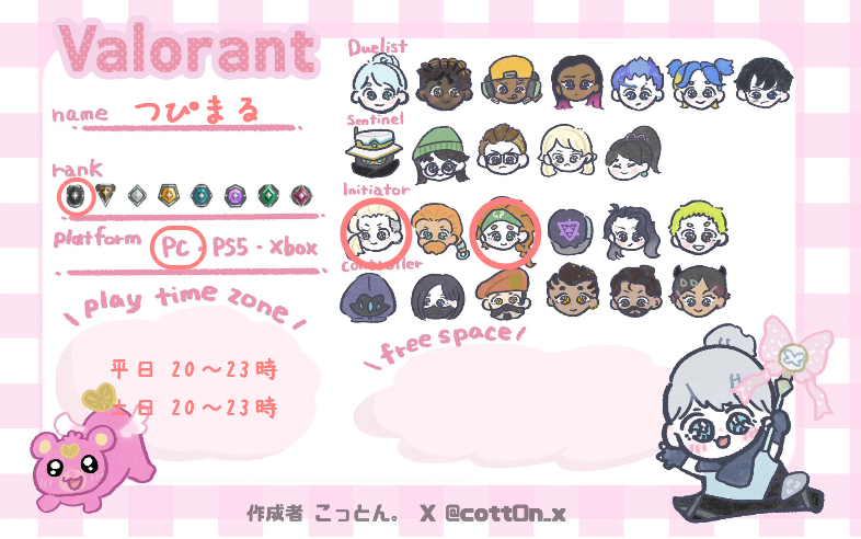 つぴまるさんの自己紹介カード