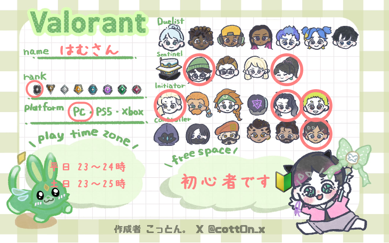 はむさんさんの自己紹介カード