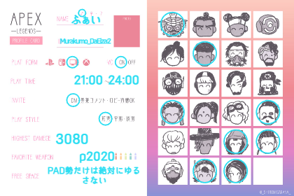 ふぁいさんの自己紹介カード