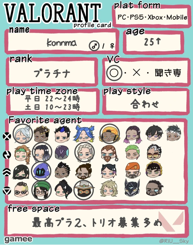 konnmaさんの自己紹介カード