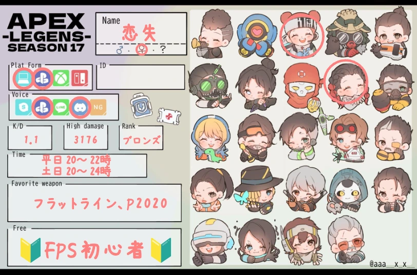 恋失さんの自己紹介カード