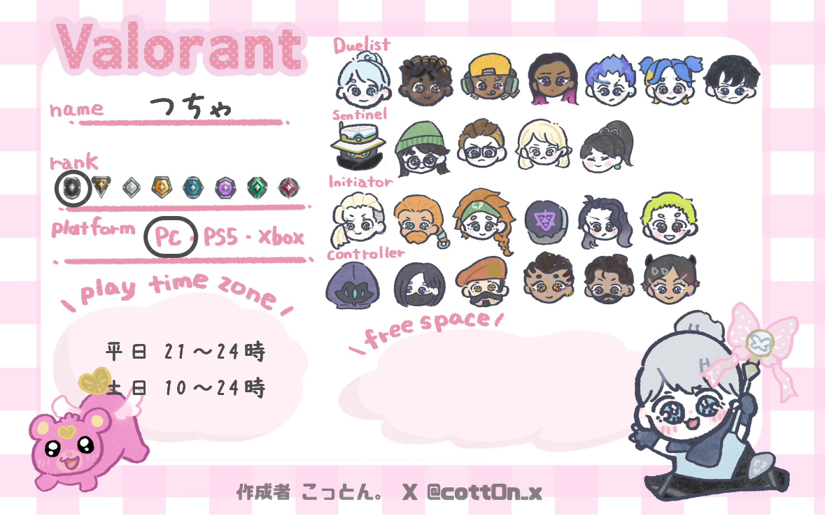 つちゃさんの自己紹介カード