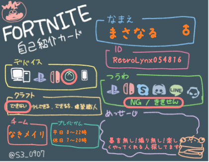 まさなるさんの自己紹介カード