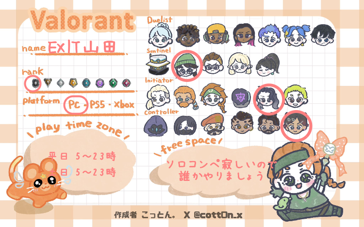 EXIT山田さんの自己紹介カード