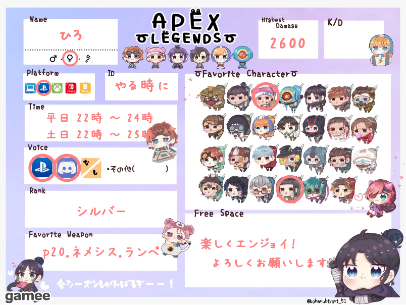 ひろさんの自己紹介カード