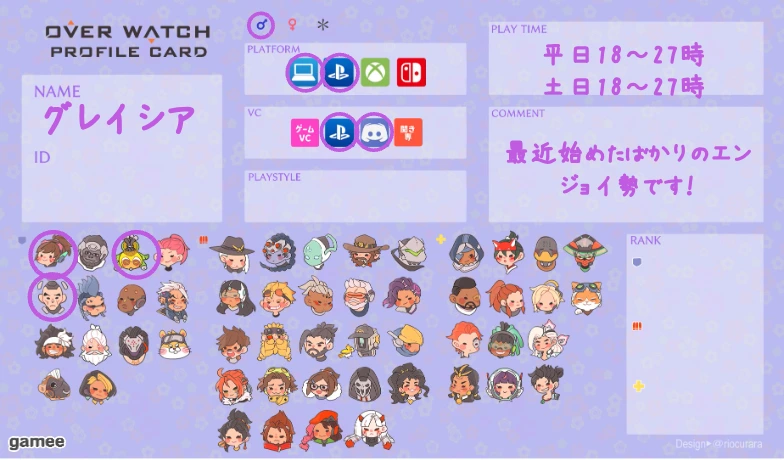 グレイシアさんの自己紹介カード