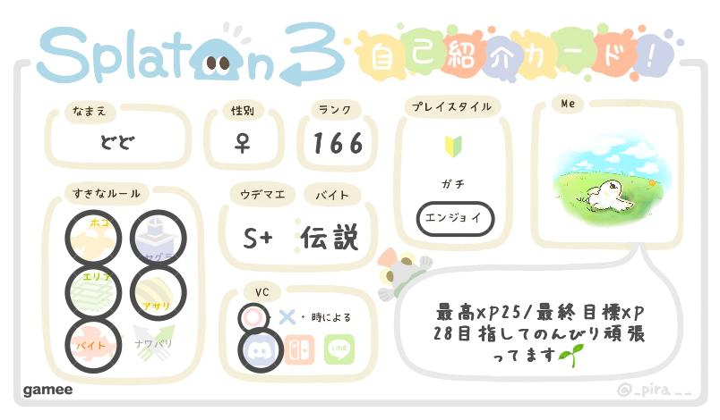 どどさんの自己紹介カード