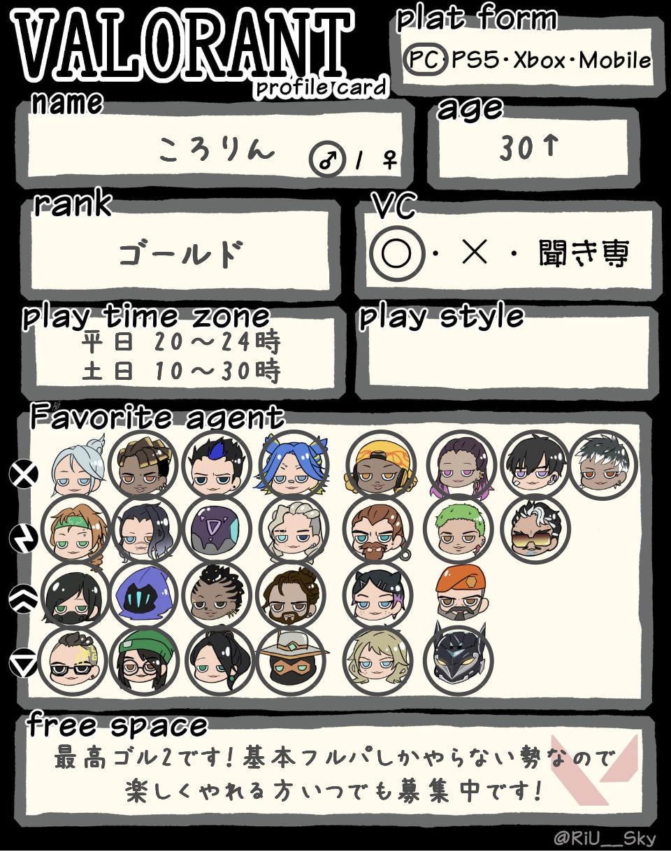 ころりんさんの自己紹介カード