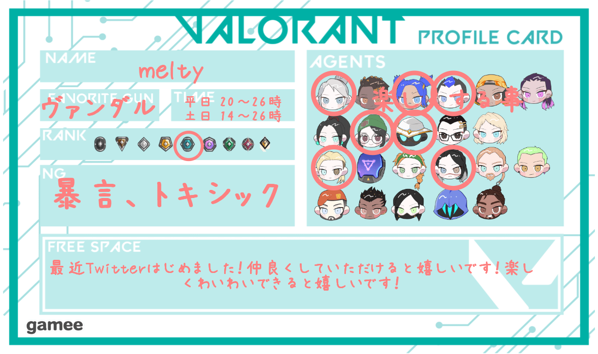 meltyさんの自己紹介カード