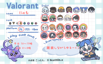 にゃもさんの自己紹介カード