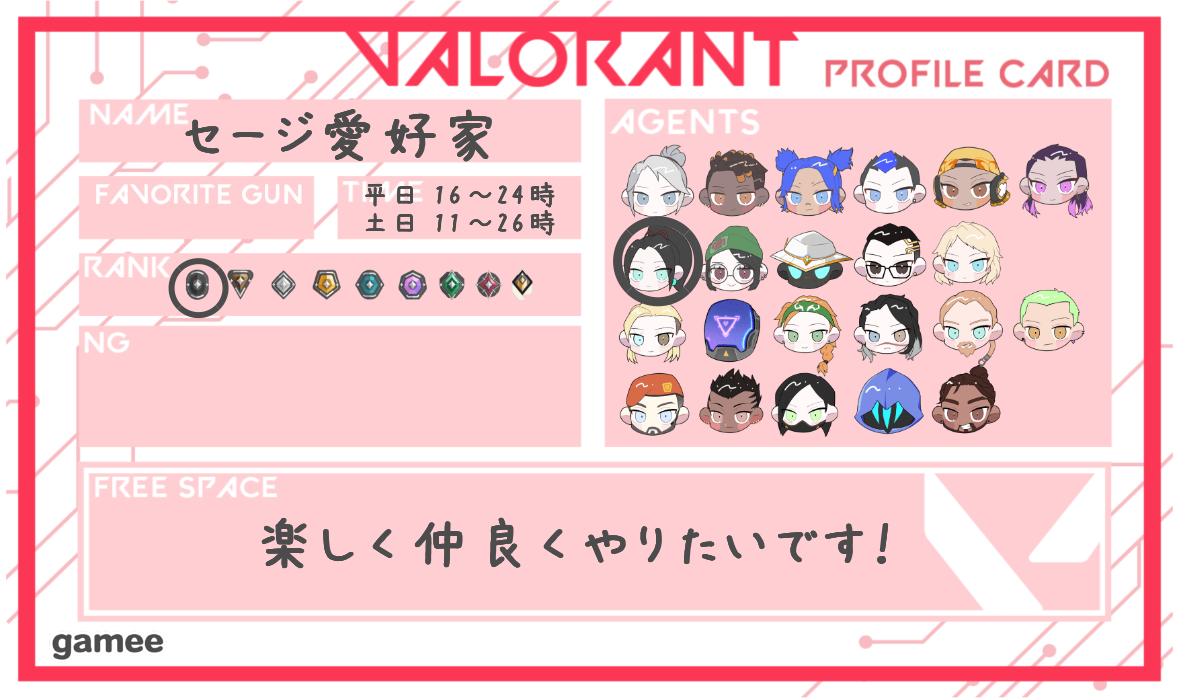 セージ愛好家さんの自己紹介カード