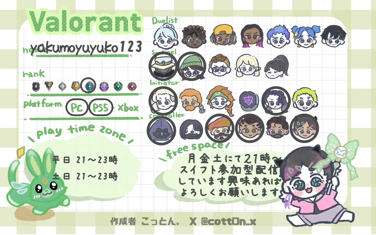 yakumoyuyuko123さんの自己紹介カード