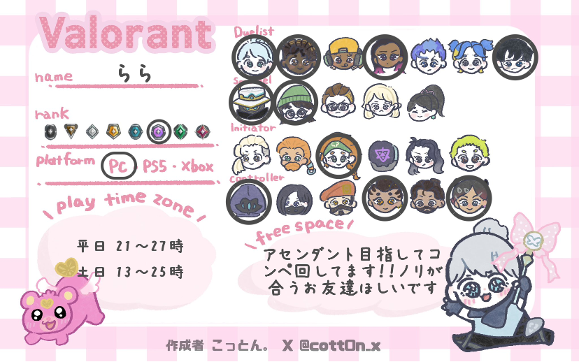 ららさんの自己紹介カード