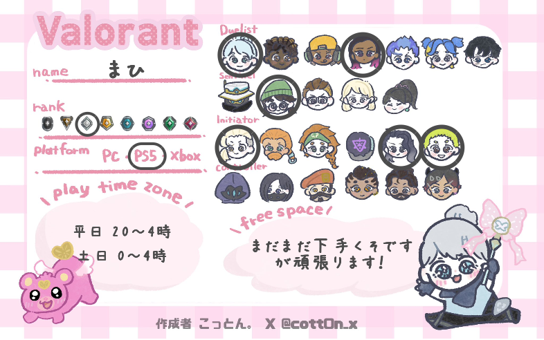 まひさんの自己紹介カード