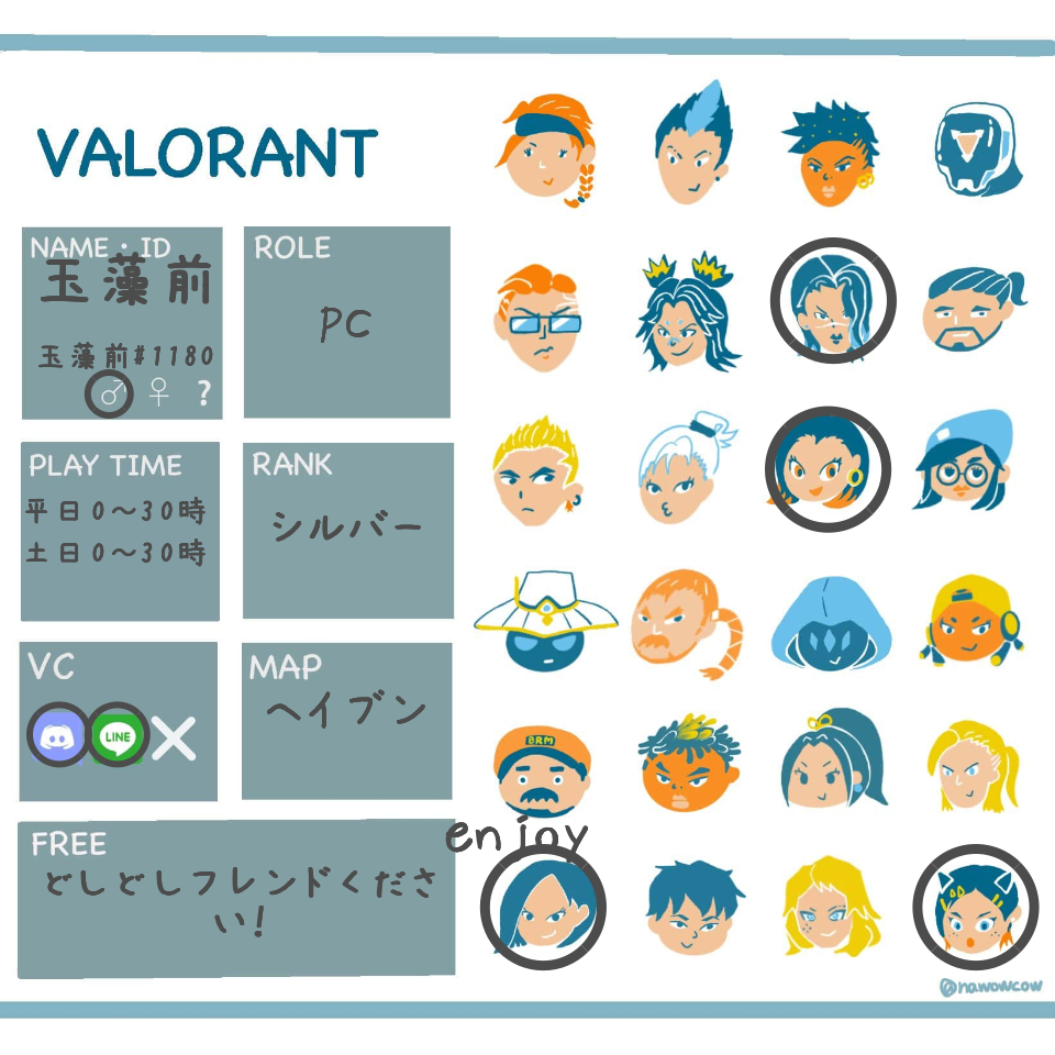 玉藻前さんの自己紹介カード