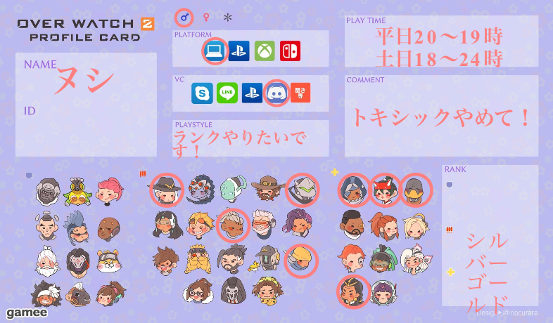 ヌシさんの自己紹介カード