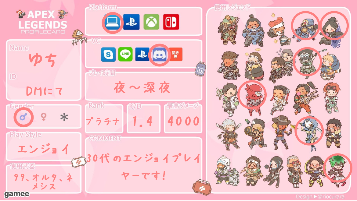 ゆちさんの自己紹介カード